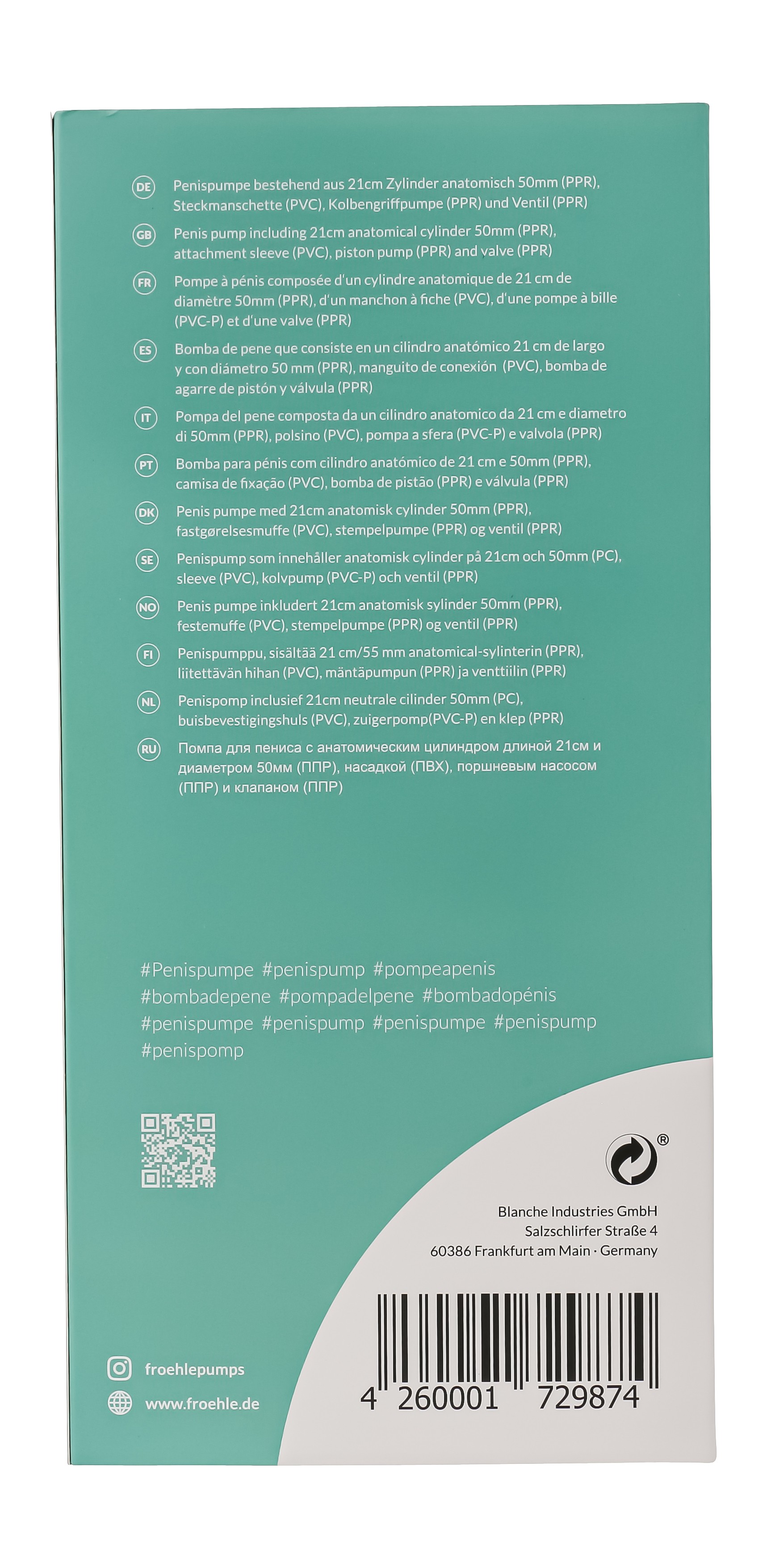 PP010 Anatomische Penispumpe Slim-Fit Professional